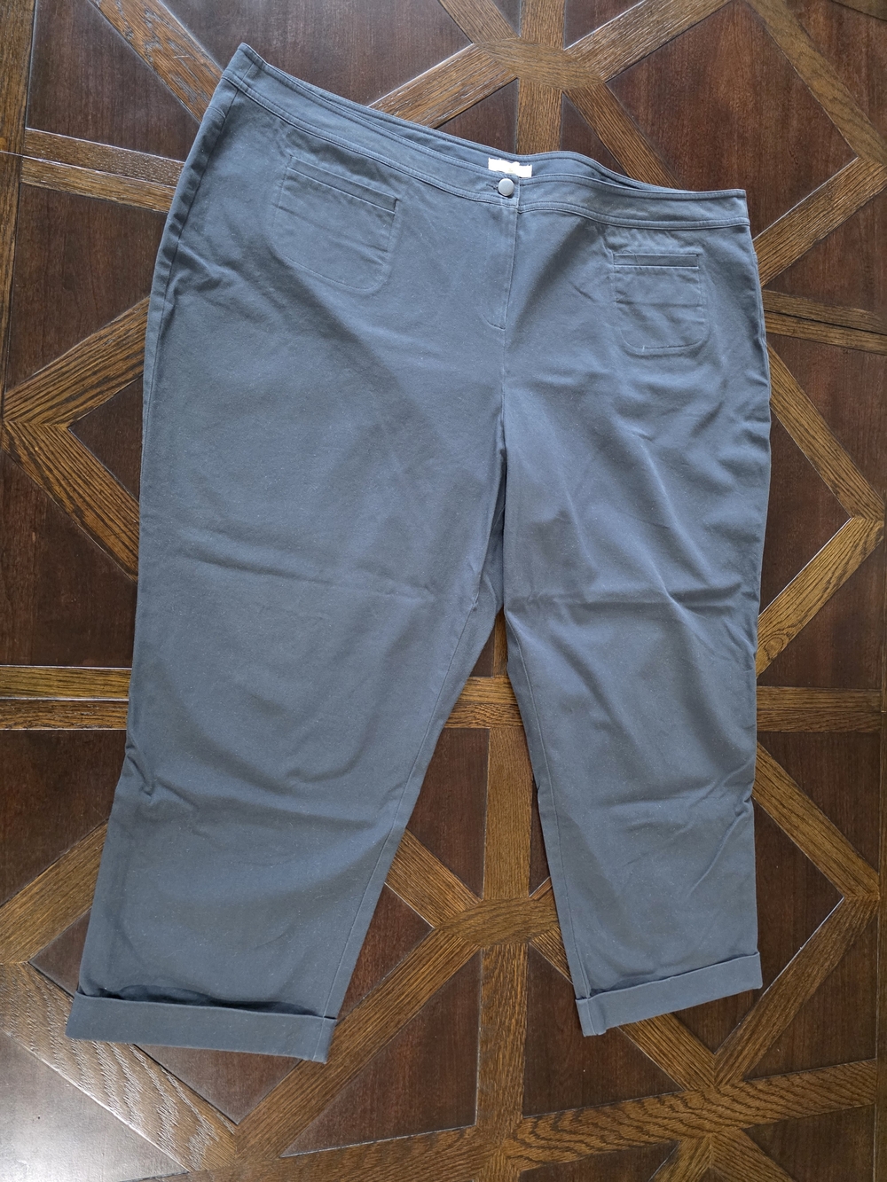 Eileen Fisher Woman Charcoal Gray Cuffed Cropped Pants Plus Size 3X